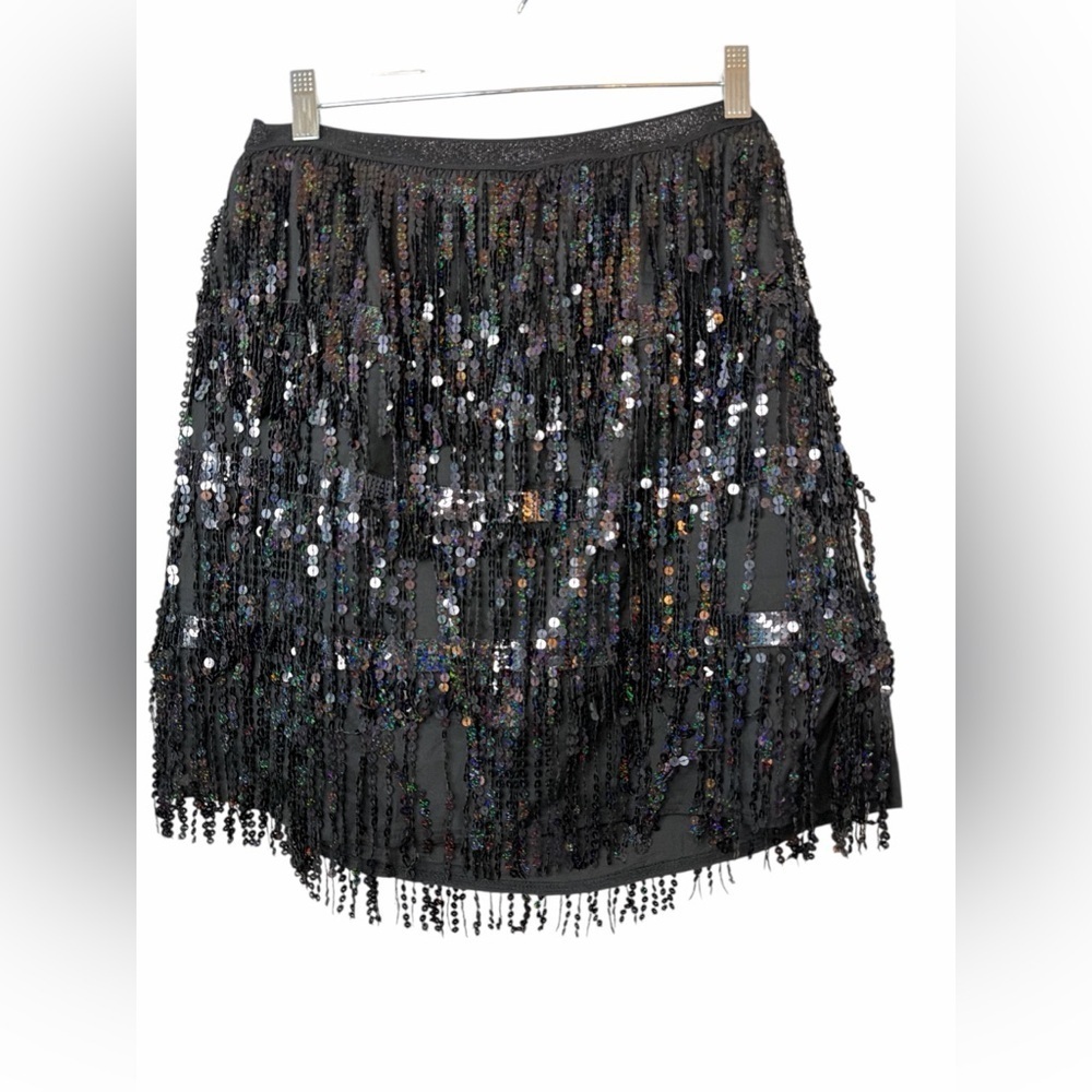 Sequin Embellished Black Skirt